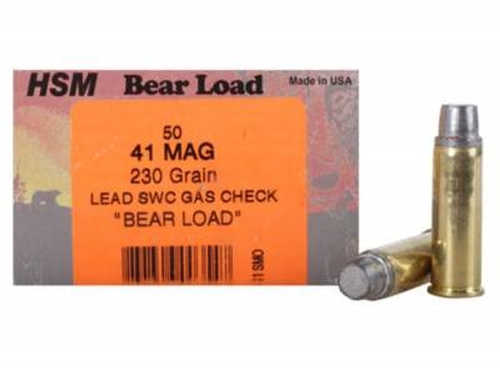 HSM Bear Load 41 Remington Magnum 230 Grain Semi-Wadcutter Gas Check 20 Rounds